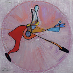 Acrobat, Ballet C de la B. 150cm x 150cm. Oil on canvas. 2006