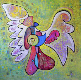 Angel. 160cm x 160cm. Oil on canvas. 2008